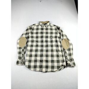 Cremieux Collection Flannel Shirt Mens Small Gray White Gorpcore Cabincore Cozy‎